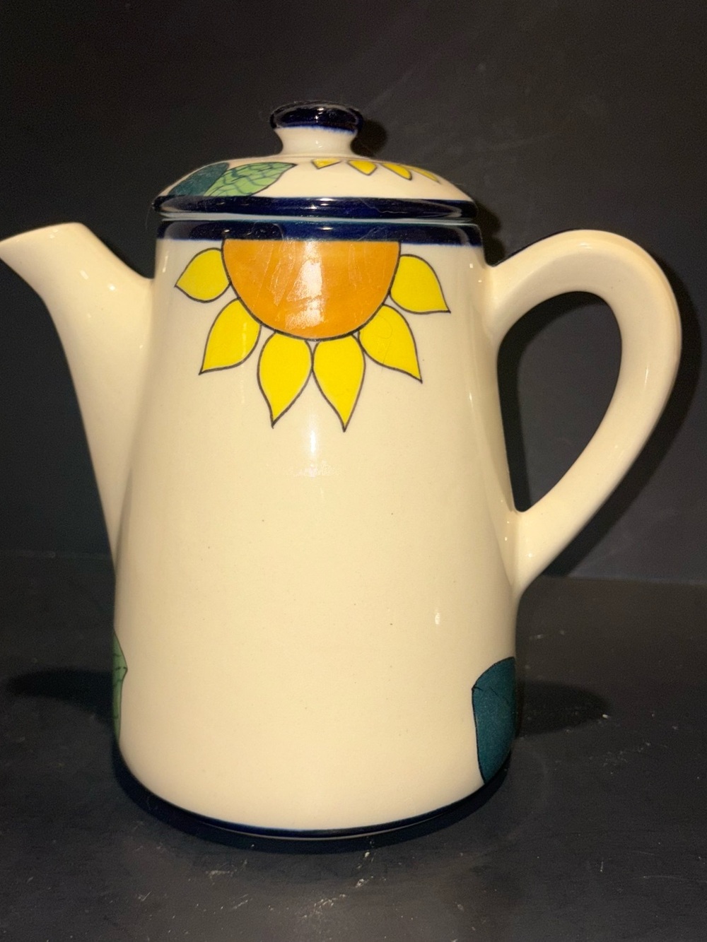 Ceramic Sunflower Pitcher Jug in Yellow and Cream